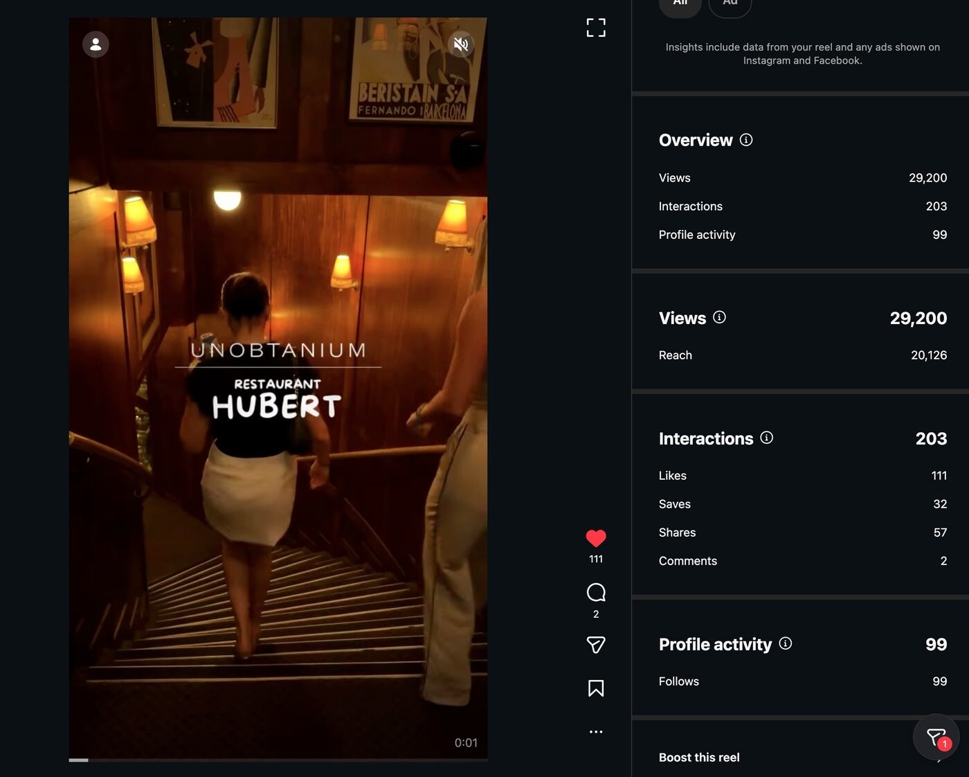 Restaurant Hubert Reel Insights